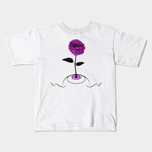 Pink Rose Blooming From Eye / Light Clothes Kids T-Shirt